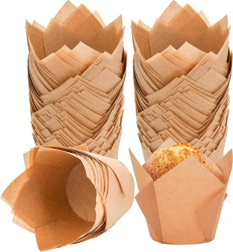 200 piezas de forros para magdalenas de tulipán, forros para magdalenas de muffin, portavasos para hornear premium, envoltorios para magdalenas,