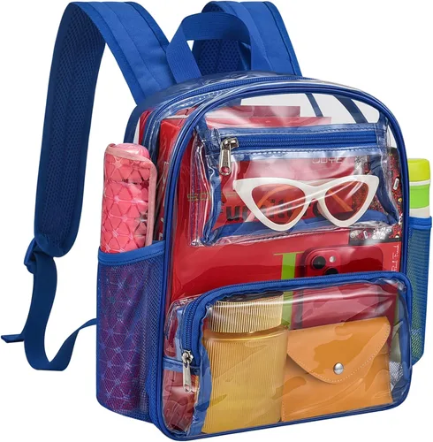 Miniatura 14 de MAY TREE Mochila Transparente Aprobada para Estadios para Mujeres y Hombres, Bolsa Transparente para Eventos, Negro, Grande