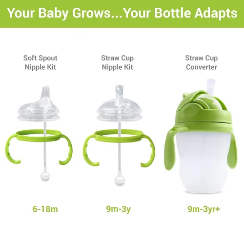 Miniatura 7 de Sippy Cup Kit de pezón de transición con boquilla suave para biberones Comotomo, 5 oz y 8 oz Caño de taza para sorber