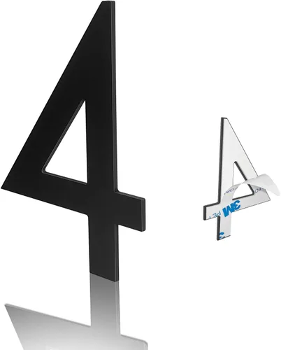 Miniatura 9 de Números de casa modernos de metal negro de 3 pulgadas, número de buzón adhesivo de Luiety, números de casa para apartamentos y oficina (1)