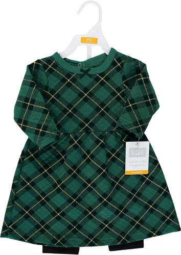 Miniatura 2 de Hudson Baby Vestido y leggings de algodón acolchado unisex para bebé