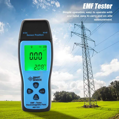 Miniatura 3 de Medidor EMF, Fydun AS1392 Mini pantalla LCD Detector de radiación electromagnética de mano