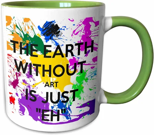 Miniatura 9 de 3dRose Ceramic The Earth Without Art is just eh - Taza, 1 unidad (paquete de 1), color negro