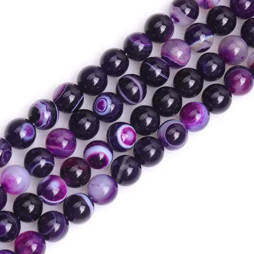 Miniatura 114 de GEM-Inside - Cuentas redondas de ágata de ónix azul claro natural de 0.394 pulgadas (0.394 in) con agujero grande para hacer joyas, suministros