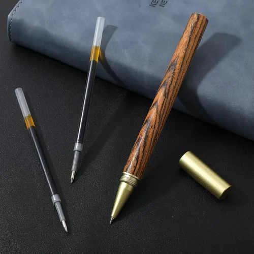Miniatura 5 de cobee Bolígrafos de madera vintage, hechos a mano con 2 recambios de tinta negra de 0.020 in y caja de regalo, bolígrafo de lujo de punta fina