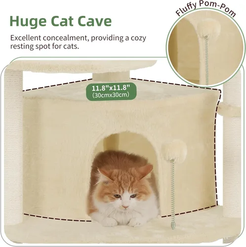 Miniatura 4 de Gitelsnour Árbol esquinero para gatos de interior, torre para gatos con todos los postes rascadores de sisal, condominio para gatos de varios