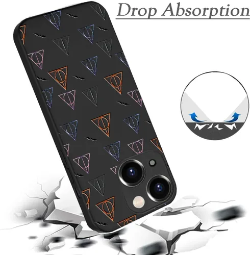 Miniatura 4 de Unov Funda diseñada para iPhone 13, funda negra con [patrón antideslizante en relieve], protección delgada a prueba de golpes [TPU antiarañazos]