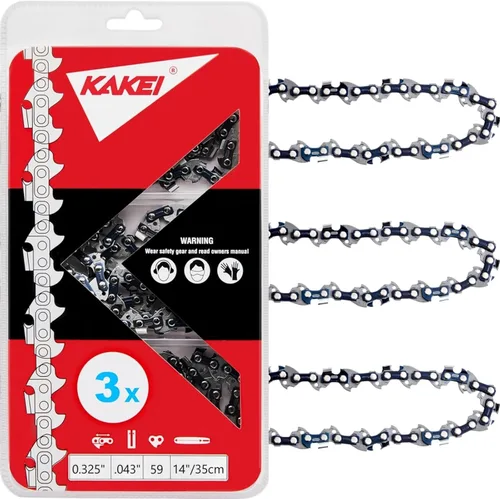 Miniatura 54 de KAKEI Cadena de motosierra de 6 pulgadas 1/4" de paso calibre 043 37 eslabones de transmisión para serrucho (3 cadenas) - Semicincel