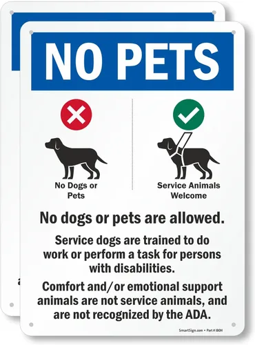 Miniatura 11 de SmartSign Paquete de 4 etiquetas adhesivas de animales de apoyo emocional de 7 x 5 pulgadas con símbolos de perro, poliéster laminado de 5 mil