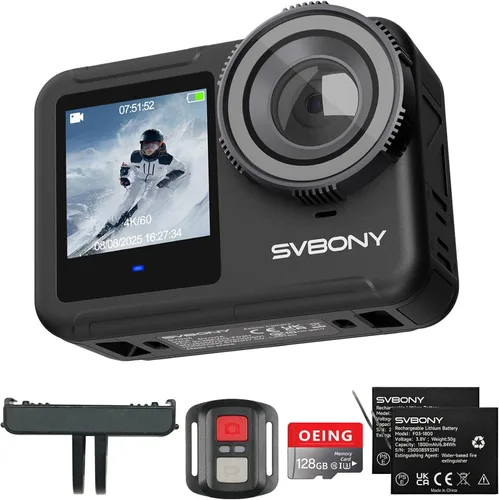 Miniatura 10 de SVBONY SVGo 4K30FPS - Cámara de acción de 20 MP, cámara submarina de doble lente, estabilización EIS de 6 ejes, zoom 8X, pantalla IPS dual