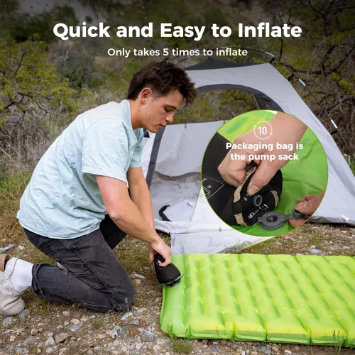 Miniatura 7 de ATEPA ThermAir - Colchoneta de dormir ultraligera para camping y mochilero, 6 colchones de aire aislados de valor R, colchoneta inflable compacta