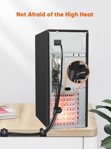 Miniatura 6 de CableCreation Bridas para cables, resistentes correas autoadhesivas con pegamento trasero, correas de gestión de cables, organizador de cables