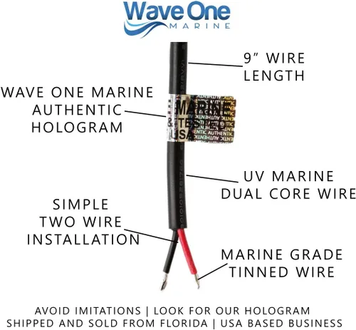 Miniatura 4 de Wave One Marine Luz LED de doble color para esparcidor de barcos, cubierta de luz de inundación, accesorios y soporte inoxidable IP68, impermeable