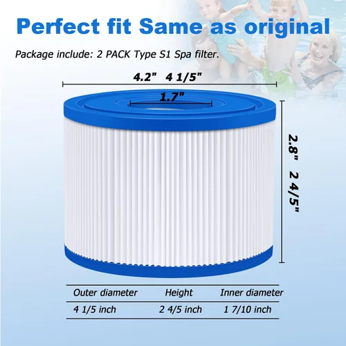 Miniatura 2 de KGC Paquete de 2 filtros de bañera de hidromasaje tipo VI compatibles con filtros Coleman Salu spa Lay-Z-Spa, repuesto para cartuchos de filtro