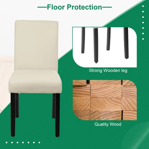Miniatura 6 de PayLessHere Juego de 4 sillas de comedor de diseño elegante y moderno, tapizadas de tela, color beige
