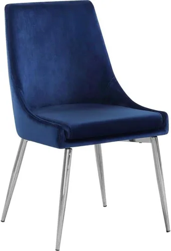 Miniatura 5 de Meridian Furniture Karina Collection Modern - Silla de comedor tapizada de terciopelo contemporánea con patas de metal resistentes, juego de 2, 19.5