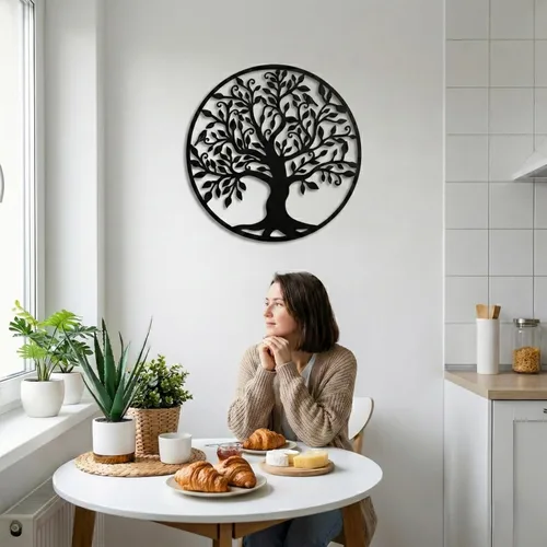 Miniatura 7 de DEKADRON Arte de Pared de Metal - Árbol de la Vida - Árbol Genealógico Decoración de Pared de Metal Decoración del Hogar Oficina Dormitorio Sala