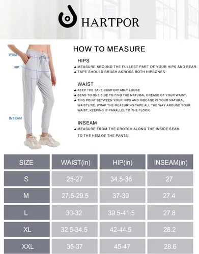 Miniatura 7 de HARTPOR Pantalones deportivos de algodón para mujer, pantalones deportivos para yoga, pantalones deportivos casuales para correr con bolsillos