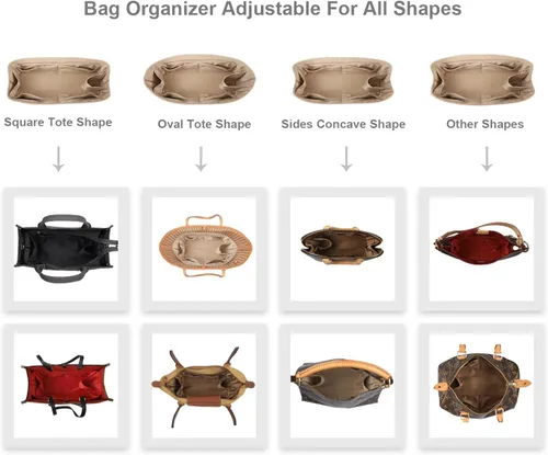 Miniatura 6 de Organizador de bolso para bolsos, organizador de bolso de seda con cremallera, suave como la seda, organizador de bolsas para Speedy Neverfull Tote