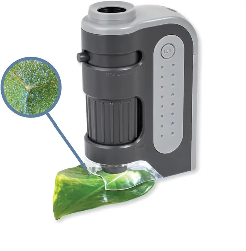 Miniatura 3 de Microscopio de bolsillo Carson MicroBrite Plus 60x 120x con iluminación de energía LED (MM-300).