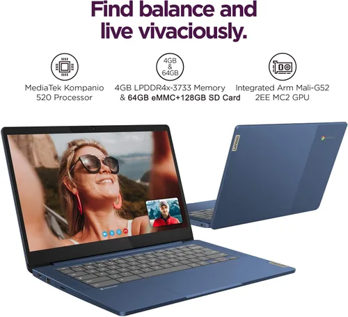 Miniatura 3 de Lenovo Chromebook 14 Laptop (pantalla táctil FHD de 14 pulgadas, procesador de 8 núcleos a 2.0 GHz, 4 GB de RAM, 192 GB