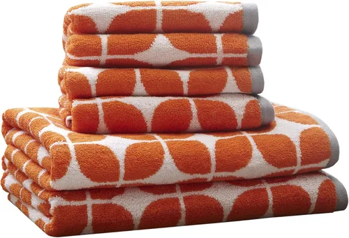 Intelligent Design Lita - Juego de toallas de baño de algodón, jacquard altamente absorbentes, 6 piezas incluyen 2 toallas de baño y 4 toallas de
