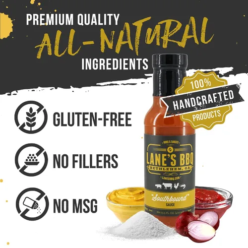 Miniatura 4 de Lane's Southbound Carolina Mustard BBQ Sauce, South Carolina BBQ Mustard Sauce, la mejor salsa BBQ perfecta para sándwiches y hamburguesas, 13.5