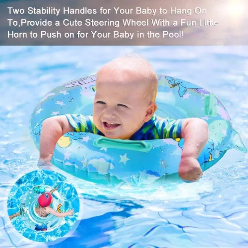 Miniatura 3 de Walsai Flotador de natación para bebé, anillo de natación inflable con asiento flotante para niños de 6 meses a 6 años Azul