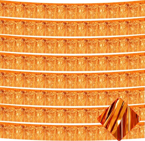 Miniatura 7 de Paquete de 10 unidades de guirnalda de flecos de papel de aluminio de 10 pies con lentejuelas metálicas, bandera para colgar en la pared, telón