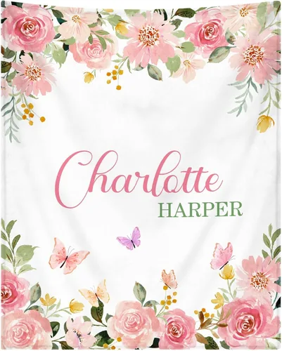 Miniatura 9 de Manta de bebé personalizada para niños y niñas, manta de bebé personalizada ultra suave y acogedora con nombre para niños pequeños, manta de cama