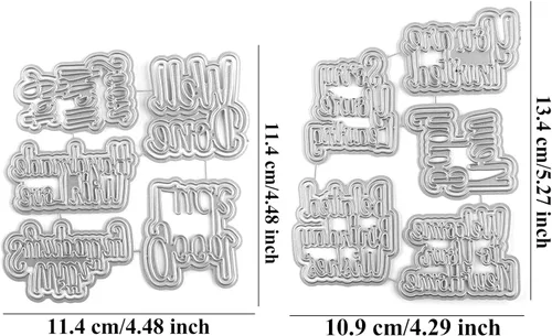 Miniatura 2 de CYFUN DESIGN Paper Craft Dies - Troqueles de palabras para hacer tarjetas con simpatía, buena suerte, bien hecho, hecho a mano con amor, recién