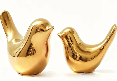 Notakia Estatuas de pájaros pequeños doradas para decorar el hogar, estilo moderno, adornos decorativos para sala de estar, dormitorio, escritorio 2