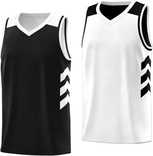 Miniatura 9 de KXK Camiseta de baloncesto reversible en blanco para hombre, uniforme de equipo, atlético, hip hop, camisetas de baloncesto S-4XL
