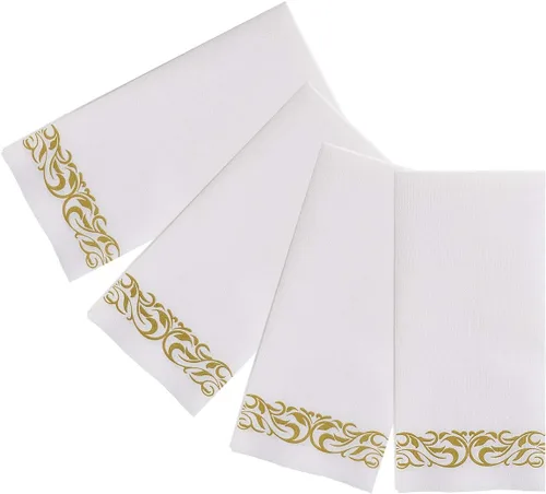 Miniatura 5 de 200 toallas de mano desechables suaves y absorbentes con tacto de lino, servilletas decorativas duraderas para baño, ideales para cocina, Acción