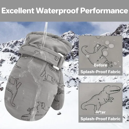 Miniatura 4 de QikQik Guantes de invierno impermeables para niños pequeños - Guantes de nieve para bebés