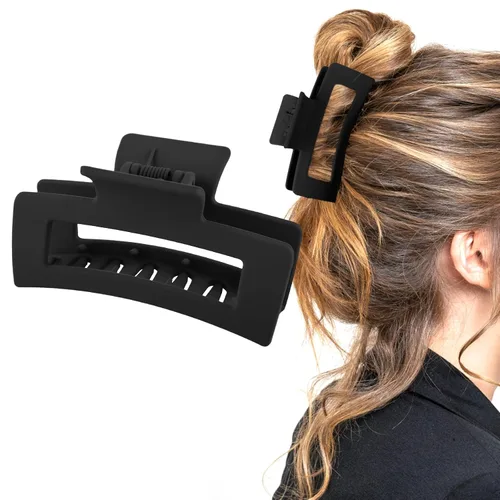 WLLHYF Pinzas cuadradas de 3.5 pulgadas para el cabello, pasadores mate antideslizantes, horquillas de sujeción fuerte, pinzas de plátano medianas,