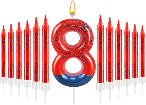 Miniatura 50 de 13 piezas de velas temáticas de coches de carreras para cumpleaños en negro y blanco con número de carrera 1 a cuadros, velas para tarta de coche