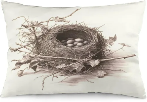 Miniatura 8 de Funda de almohada rústica de 12 x 20 pulgadas, diseño de cabaña en el bosque, súper suave, funda de cojín impresa de doble cara, funda de almohada