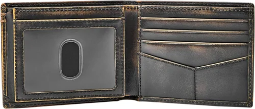 Miniatura 31 de Fossil Billetera plegable de cuero para hombre con ventana de identificación abatible para hombres