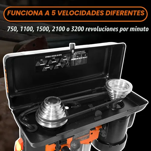 Miniatura 5 de WEN Prensa de taladro de mesa de hierro fundido de 5 velocidades de 2.3 amperios y 8 pulgadas (4206T)