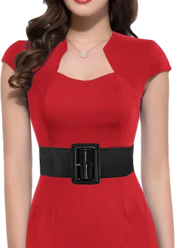 Miniatura 12 de Hanna Nikole Cinturón elástico vintage con hebilla ancha para mujer, tallas S-XXXXL