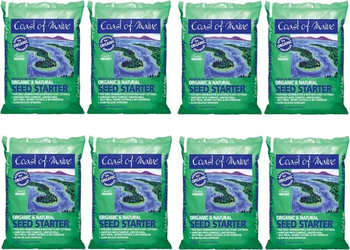 Coast of Maine, 16qt (paquete de 8) Sprout Island Blend, iniciador de semillas orgánicas y naturales para germinación de semillas y esquejes de