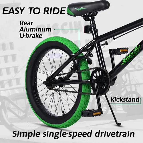 Miniatura 3 de vollsch Bicicletas BMX Freestyle de 18 y 20 pulgadas para adolescentes de 6 a 15 años de edad, niños, niñas, principiantes con palanca, varios