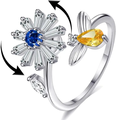 Miniatura 90 de Anillo de plata 925, anillos de plata ajustables para mujer, anillos de pulgar abiertos, anillos de circonio, anillos ajustables, anillos abiertos