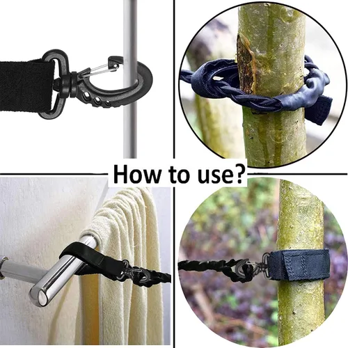 Miniatura 4 de Línea de ropa de cable trirtrenzado, cuerda de secado de ropa, tendedero portátil de viaje para lavandería en interiores y exteriores, línea de ropa