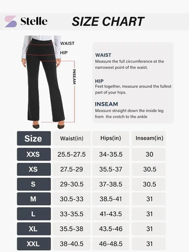 Miniatura 6 de Stelle Pantalones de vestir para mujer de 283032 pulgadas, corte de bota, pantalones de trabajo casuales con bolsillos, para oficina