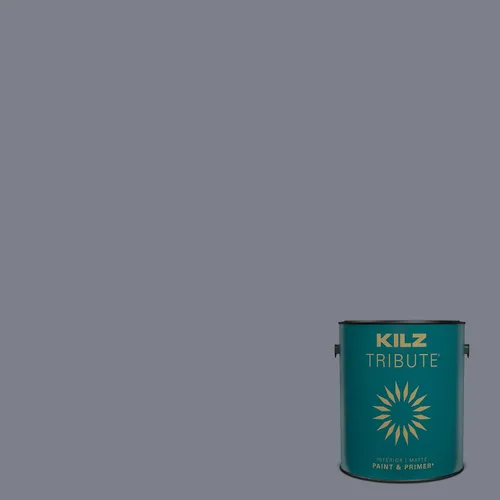 Miniatura 55 de KILZ TRIBUTE Pintura e imprimación, para interiores, semibrillante, Vintage Indigo, 1 galón Índigo Victoria