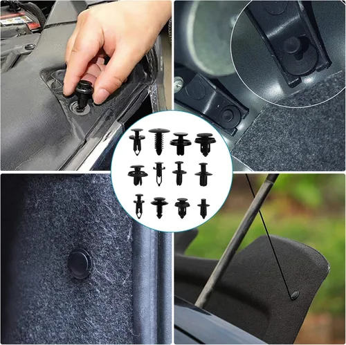 Miniatura 6 de Kit de 835 piezas de clips de retención y sujetadores de plástico para automóvil - 24 tamaños de clips de nailon para parachoques y guardabarros