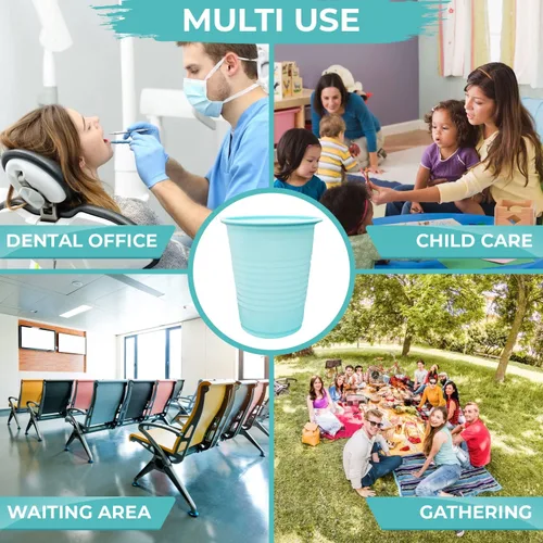 Miniatura 4 de Vasos desechables Paquete de 50 Vasos de plástico de 5 onzas, tazas de baño pequeñas perfectas como medicina, agua, enjuague, enjuague bucal