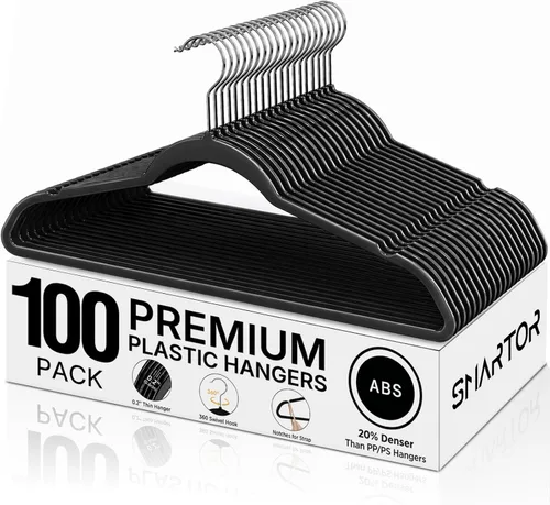 Miniatura 12 de SMARTOR Plastic Hangers 20 Pack - Thin and Slim Design for Space Saving Organizer - Heavy Duty Durable Closet Organizers and Storage with 360 Swivel